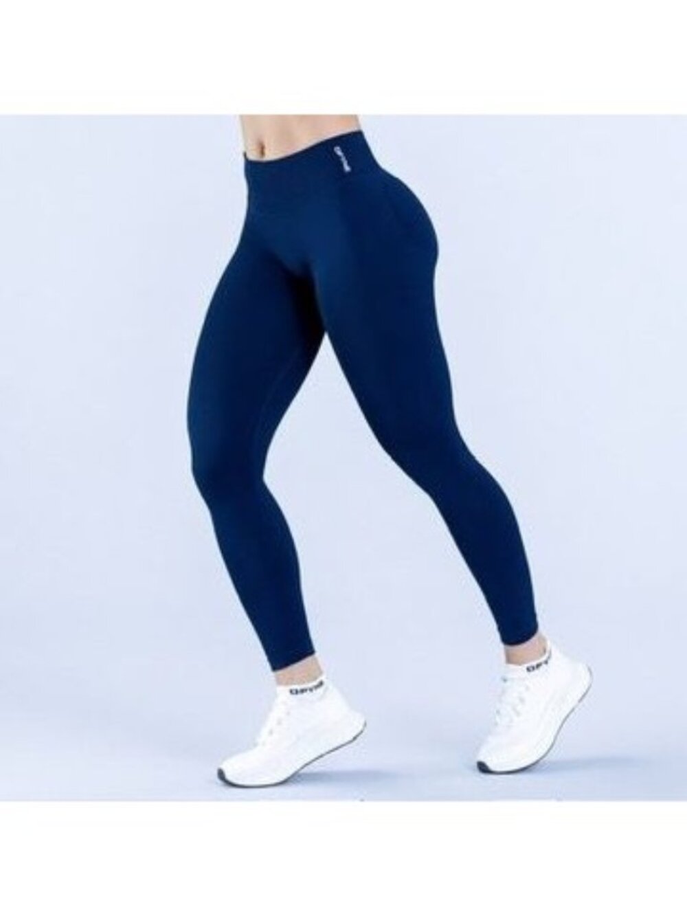 DFYNE Womens Impact Navy Blue Ink Seamless Scrunch Butt Gym Leggings Size M
